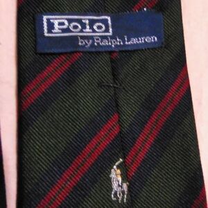 Polo by Ralph Lauren Green & Red Striped Tie